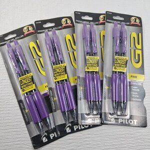 NEW Pilot G2 Premium Gel Roller Pens set 8 Fine Point 0.7 mm Purple ink #31052